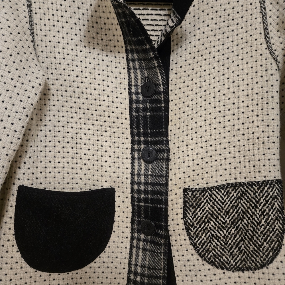 Cameleon Womens Patchwork Plaid Wool Button Down … - image 3